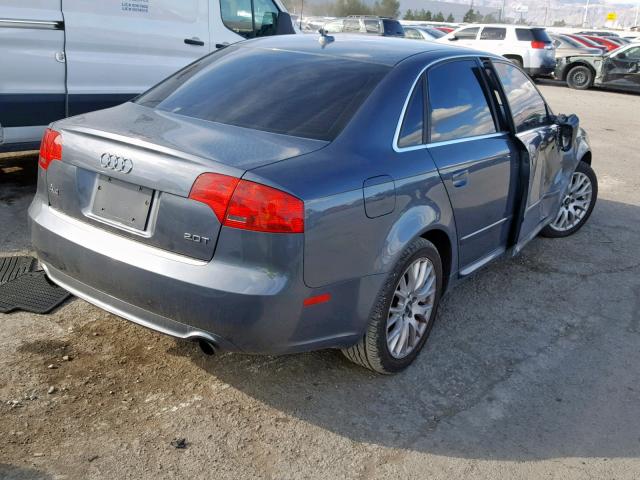 WAUAF78E18A158166 - 2008 AUDI A4 2.0T GRAY photo 4