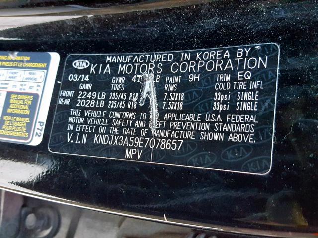KNDJX3A59E7078657 - 2014 KIA SOUL ! Qara foto 10
