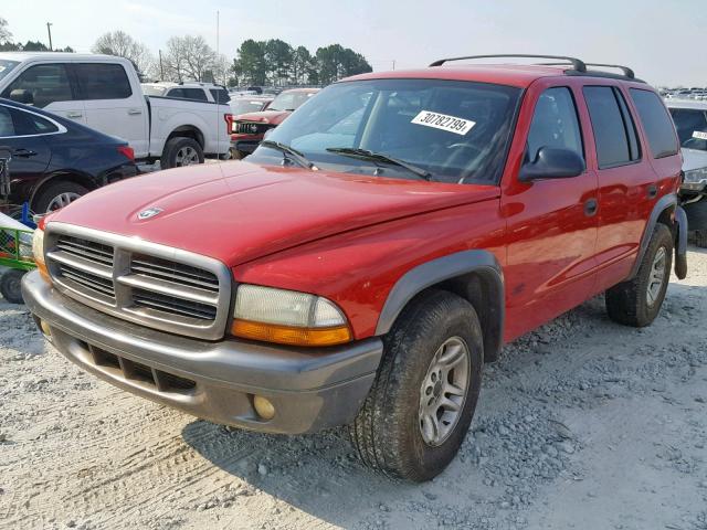 1B4HR38N42F152533 - 2002 DODGE DURANGO SP RED photo 2