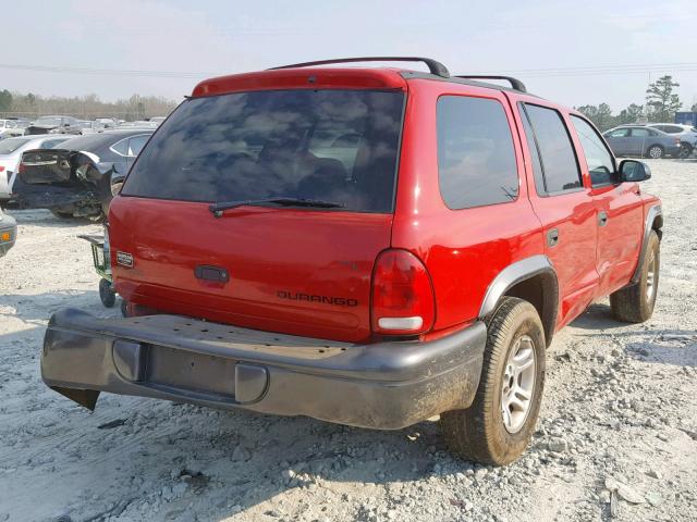 1B4HR38N42F152533 - 2002 DODGE DURANGO SP RED photo 4