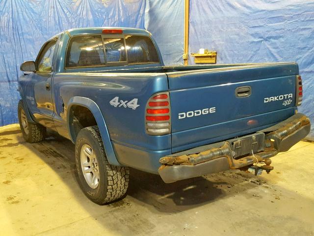 1D7GG16K64S561635 - 2004 DODGE DAKOTA SXT BLUE photo 3