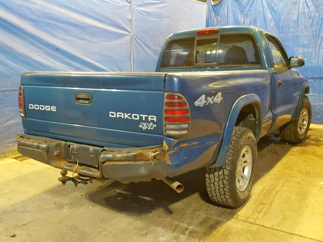 1D7GG16K64S561635 - 2004 DODGE DAKOTA SXT BLUE photo 4