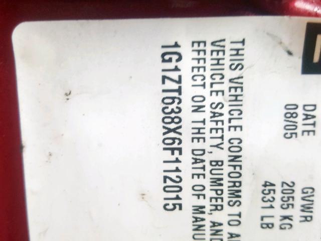 1G1ZT638X6F112015 - 2006 CHEVROLET MALIBU MAX 栗色 照片 10