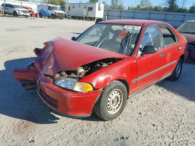 1HGEG8643PL005732 - 1993 HONDA CIVIC DX RED photo 2