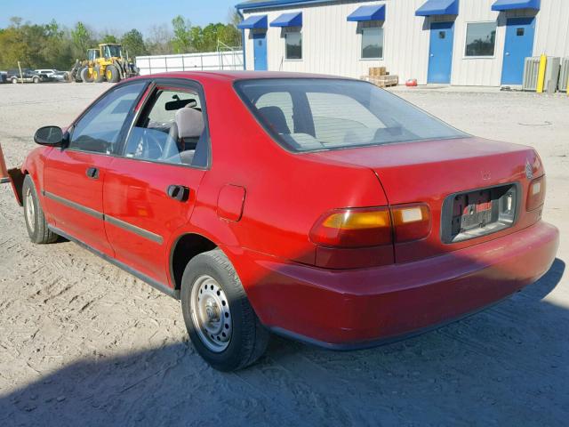 1HGEG8643PL005732 - 1993 HONDA CIVIC DX RED photo 3