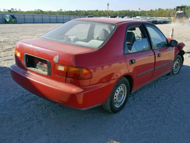 1HGEG8643PL005732 - 1993 HONDA CIVIC DX RED photo 4