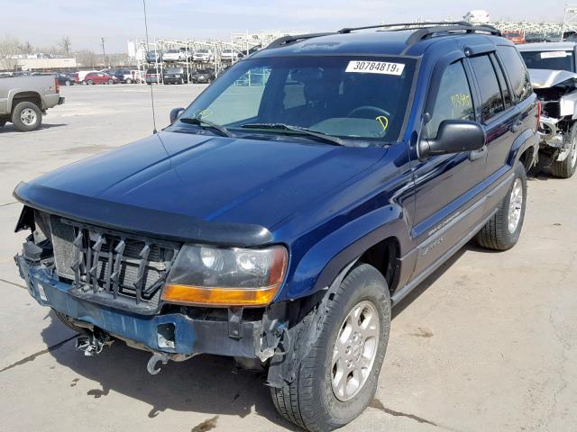 1J4GW48N91C505906 - 2001 JEEP GRAND CHER BLUE photo 2