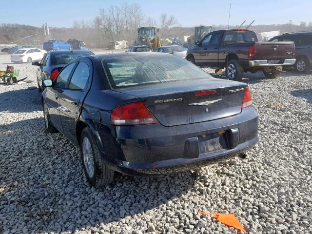 1C3EL56R54N356263 - 2004 CHRYSLER SEBRING LX BLUE photo 3