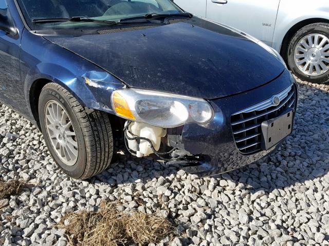 1C3EL56R54N356263 - 2004 CHRYSLER SEBRING LX BLUE photo 9