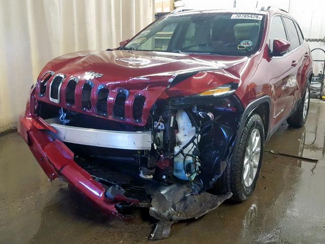 1C4PJMCB0GW162217 - 2016 JEEP CHEROKEE L MAROON photo 2