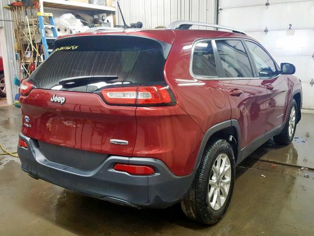 1C4PJMCB0GW162217 - 2016 JEEP CHEROKEE L MAROON photo 4