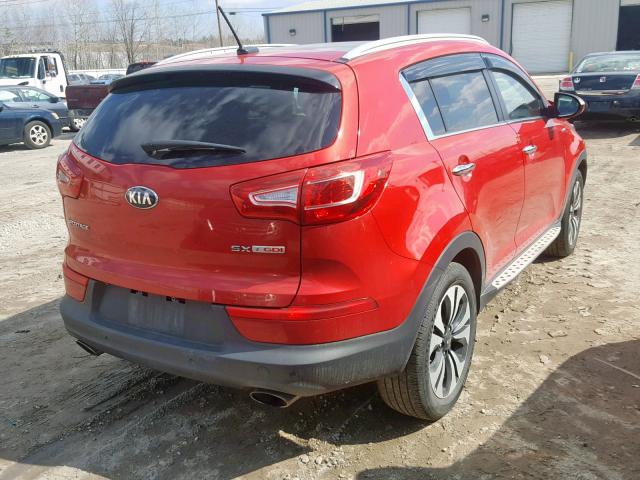 KNDPCCA6XD7366247 - 2013 KIA SPORTAGE S RED photo 4