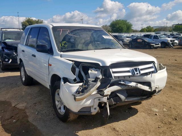 5FNYF28137B017994 - 2007 HONDA PILOT LX WHITE photo 1