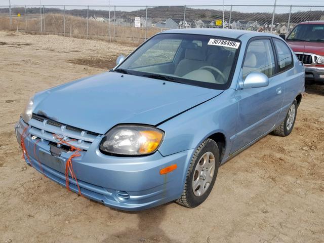 KMHCG35CX5U361759 - 2005 HYUNDAI ACCENT GS BLUE photo 2