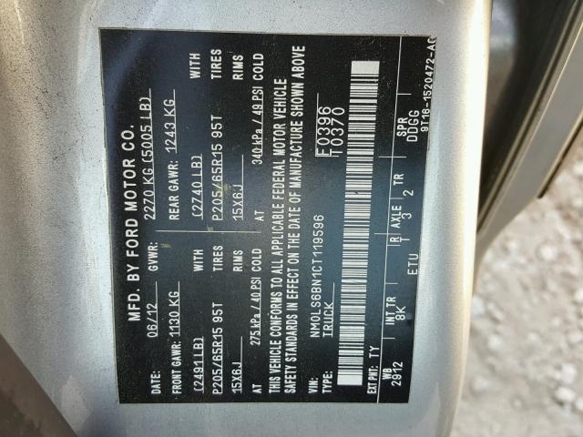 NM0LS6BN1CT119596 - 2012 FORD TRANSIT CO SILVER photo 10