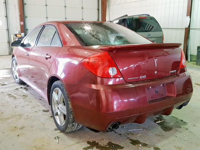 1G2ZL577694245510 - 2009 PONTIAC G6 GXP MAROON photo 3