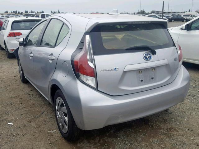 JTDKDTB38F1110884 - 2015 TOYOTA PRIUS C SILVER photo 3