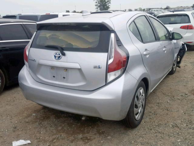 JTDKDTB38F1110884 - 2015 TOYOTA PRIUS C SILVER photo 4