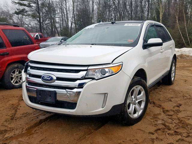 2FMDK4JC5DBE11969 - 2013 FORD EDGE SEL WHITE photo 2