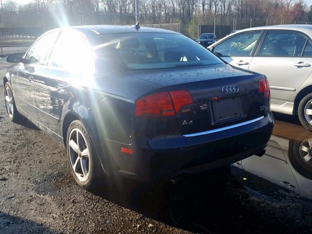 WAUDH78E47A048105 - 2007 AUDI A4 3.2 QUA BLUE photo 3