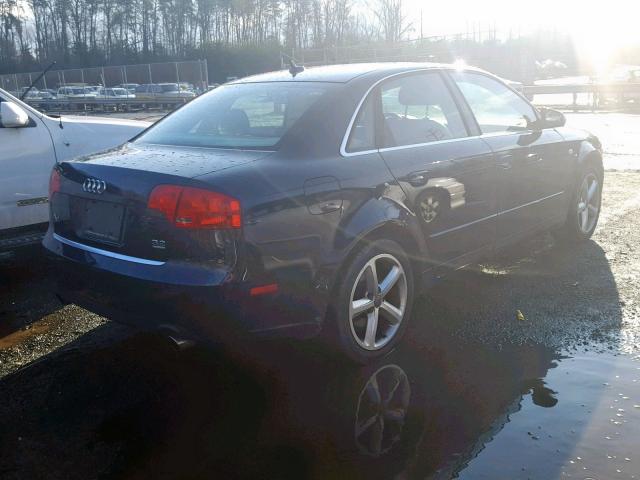 WAUDH78E47A048105 - 2007 AUDI A4 3.2 QUA BLUE photo 4