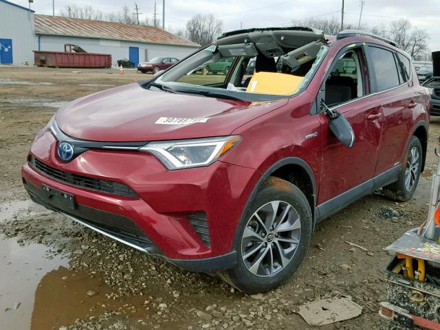 JTMRJREV5JD236649 - 2018 TOYOTA RAV4 HV LE RED photo 2