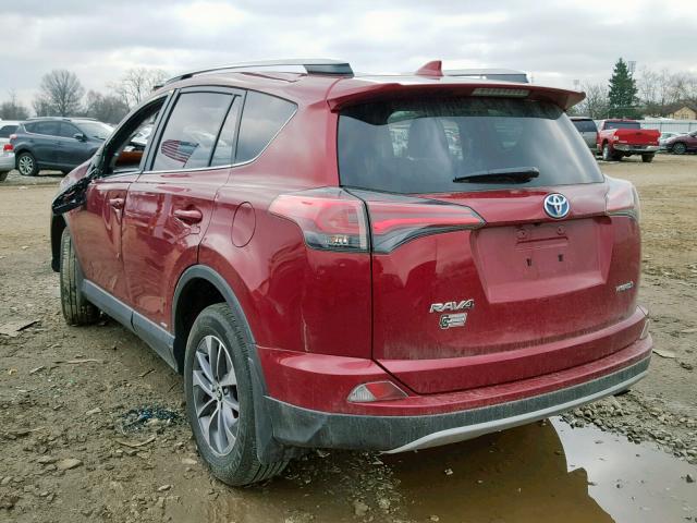 JTMRJREV5JD236649 - 2018 TOYOTA RAV4 HV LE RED photo 3