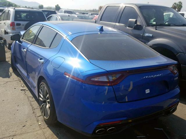 KNAE25LA6J6014448 - 2018 KIA STINGER PR BLUE photo 3