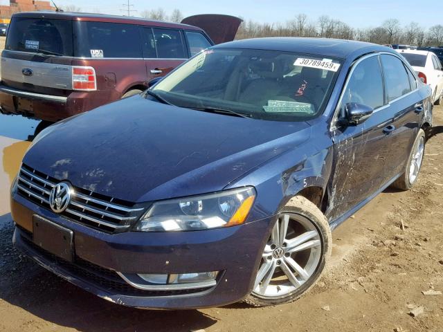 1VWBM7A33CC042760 - 2012 VOLKSWAGEN PASSAT SE BLUE photo 2