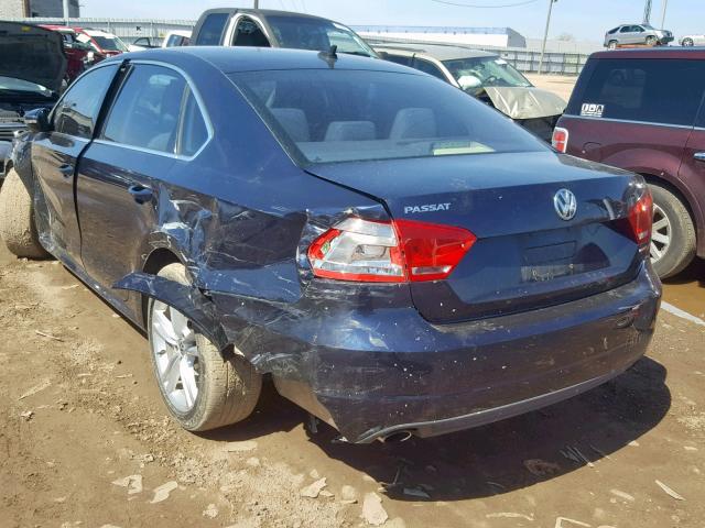 1VWBM7A33CC042760 - 2012 VOLKSWAGEN PASSAT SE BLUE photo 3