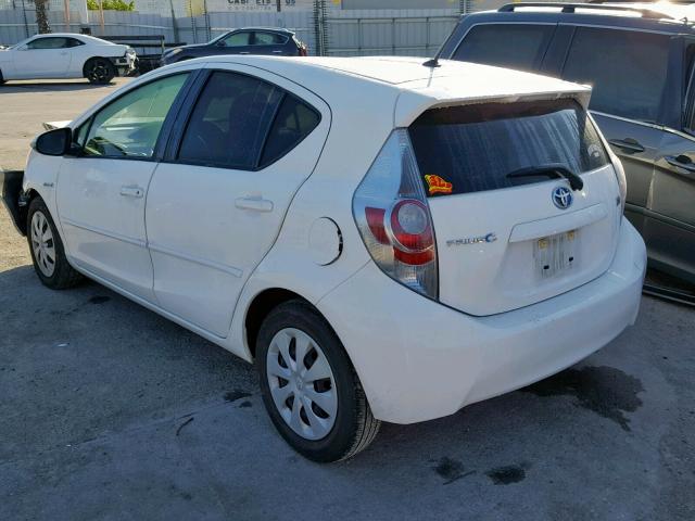 JTDKDTB33D1541419 - 2013 TOYOTA PRIUS C WHITE photo 3