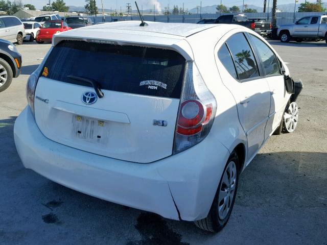 JTDKDTB33D1541419 - 2013 TOYOTA PRIUS C WHITE photo 4