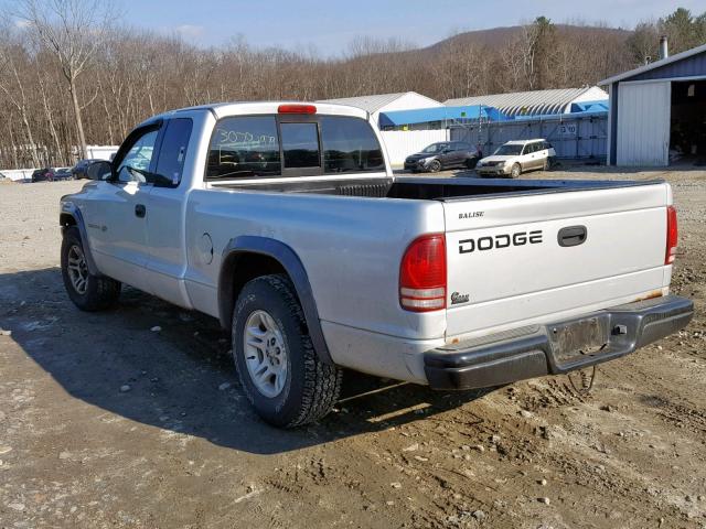 1B7GL12X12S661498 - 2002 DODGE DAKOTA BAS GRAY photo 3