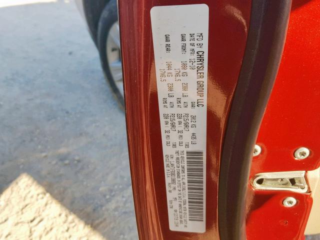 1J4NT1FB3BD138892 - 2011 JEEP COMPASS SP მუქწითელი ფოტო 10