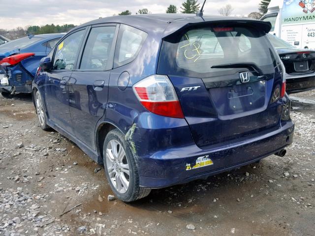 JHMGE87409S052543 - 2009 HONDA FIT SPORT BLUE photo 3