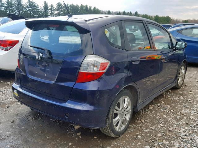 JHMGE87409S052543 - 2009 HONDA FIT SPORT BLUE photo 4