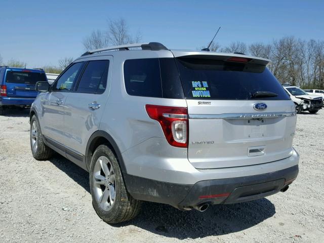 1FM5K8F84EGC59841 - 2014 FORD EXPLORER L SILVER photo 3