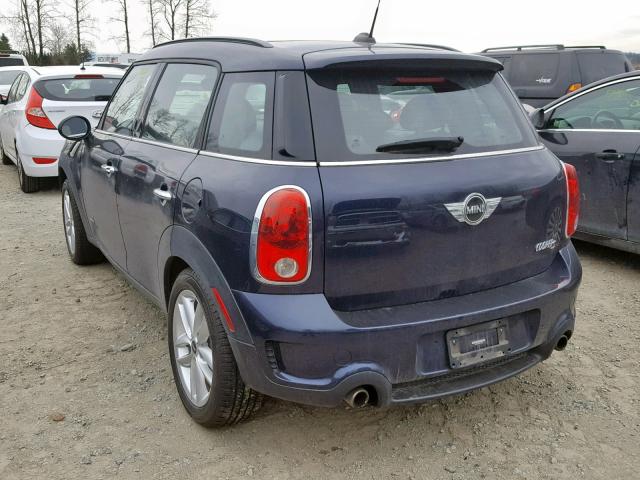 WMWZC5C52DWP32861 - 2013 MINI COOPER S C BLUE photo 3