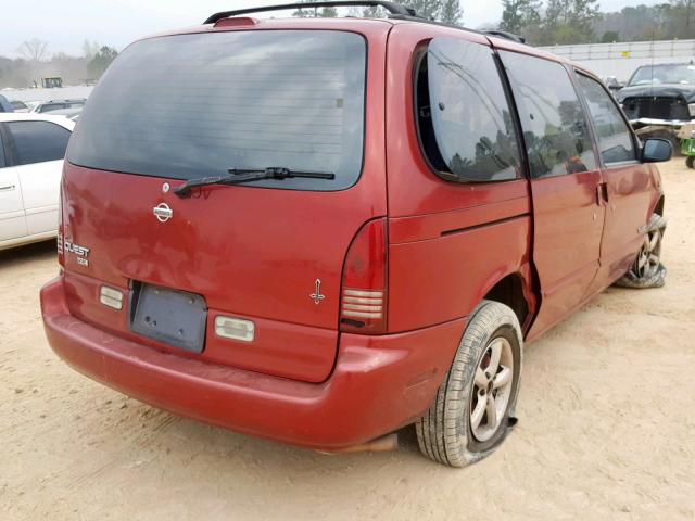 4N2DN11W6TD836515 - 1996 NISSAN QUEST XE RED photo 4