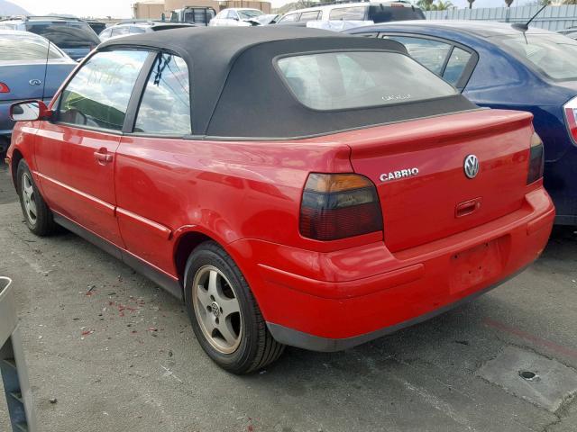 3VWDB61E2XM812462 - 1999 VOLKSWAGEN CABRIO GLS RED photo 3