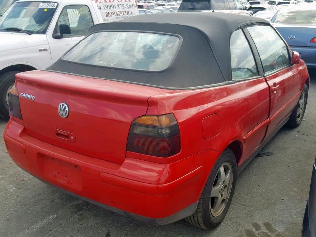 3VWDB61E2XM812462 - 1999 VOLKSWAGEN CABRIO GLS RED photo 4