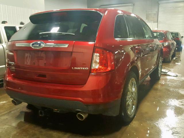 2FMDK3KC9EBA06482 - 2014 FORD EDGE LIMIT MAROON photo 4