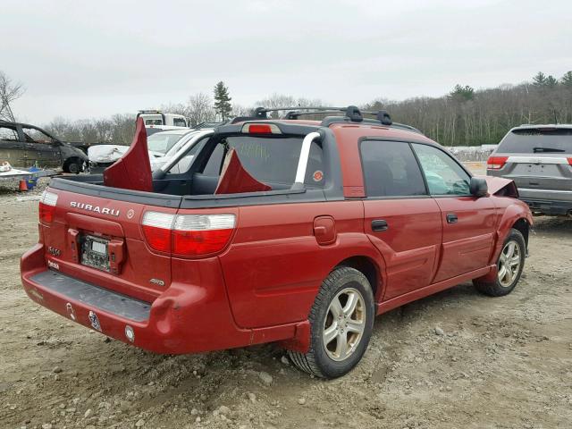 4S4BT62C557102026 - 2005 SUBARU BAJA SPORT RED photo 4