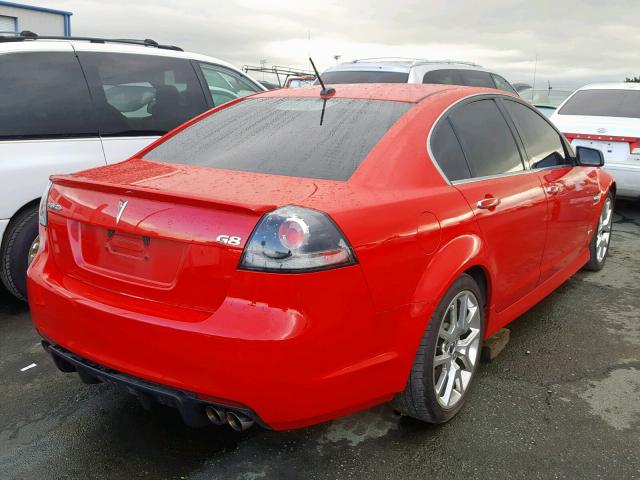 6G2EP57W39L305097 - 2009 PONTIAC G8 GXP RED photo 4