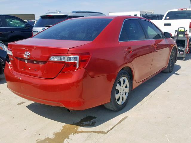 4T4BF1FK0ER436838 - 2014 TOYOTA CAMRY L Qırmızı foto 4
