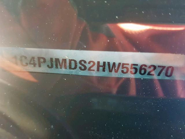 1C4PJMDS2HW556270 - 2017 JEEP CHEROKEE L GRAY photo 10