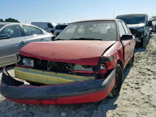 JM1BG2242P0571144 - 1993 MAZDA PROTEGE DX RED photo 2