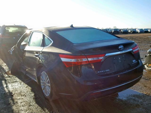 4T1BD1EB0EU030124 - 2014 TOYOTA AVALON HYB BLACK photo 3