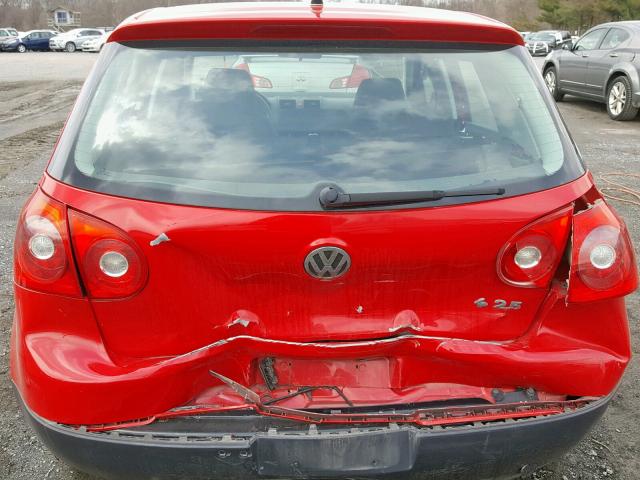 WVWDA71K58W016307 - 2008 VOLKSWAGEN RABBIT RED photo 9