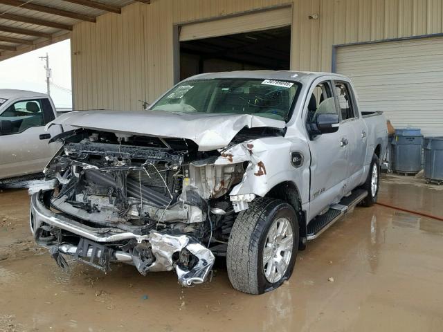 1N6AA1E50HN543615 - 2017 NISSAN TITAN SV SILVER photo 2